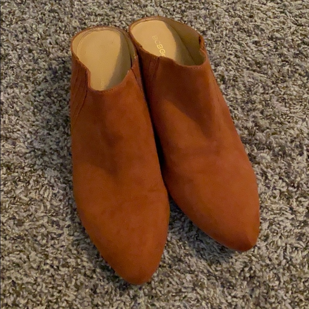 BCBG Burnt Terra Lori Style Suede Booties
